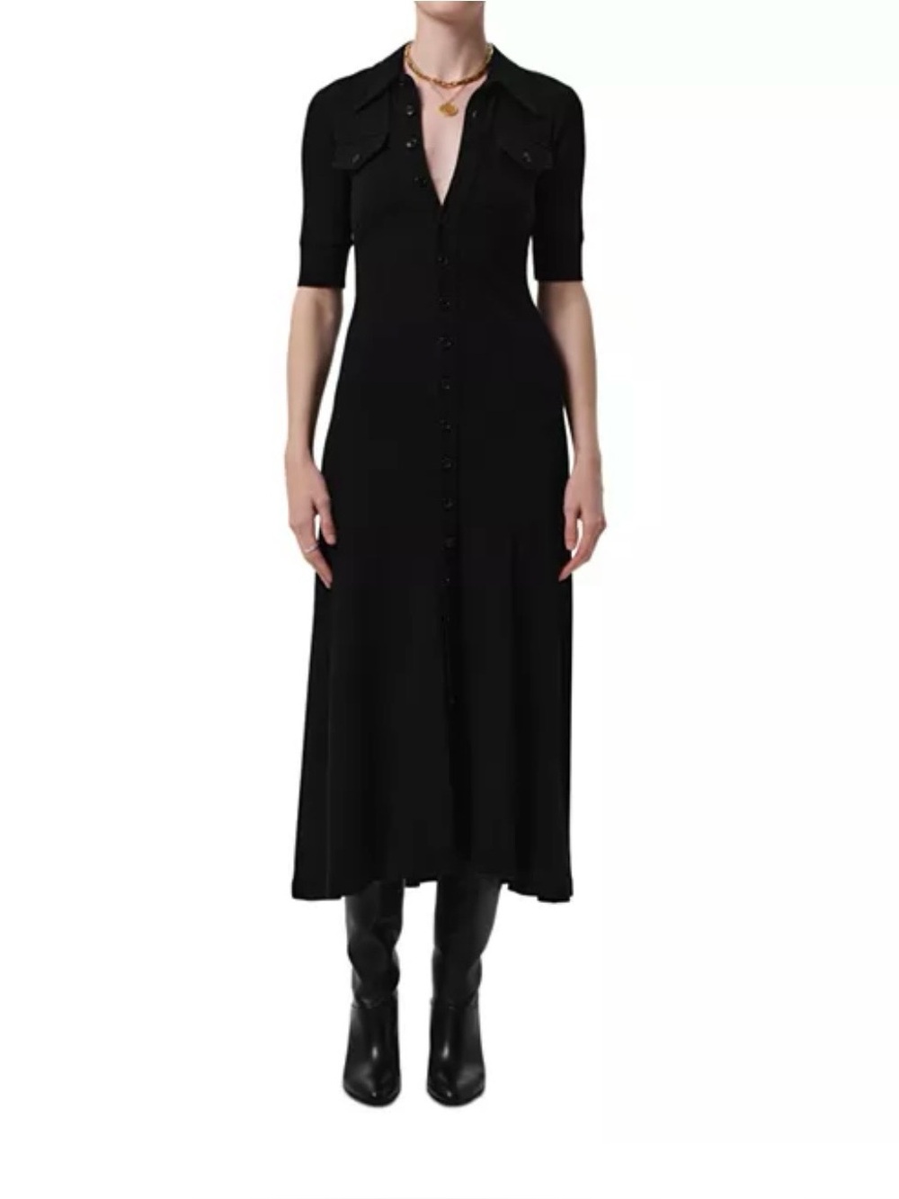 Citizens of Humanity Amina Polo Dress- Black